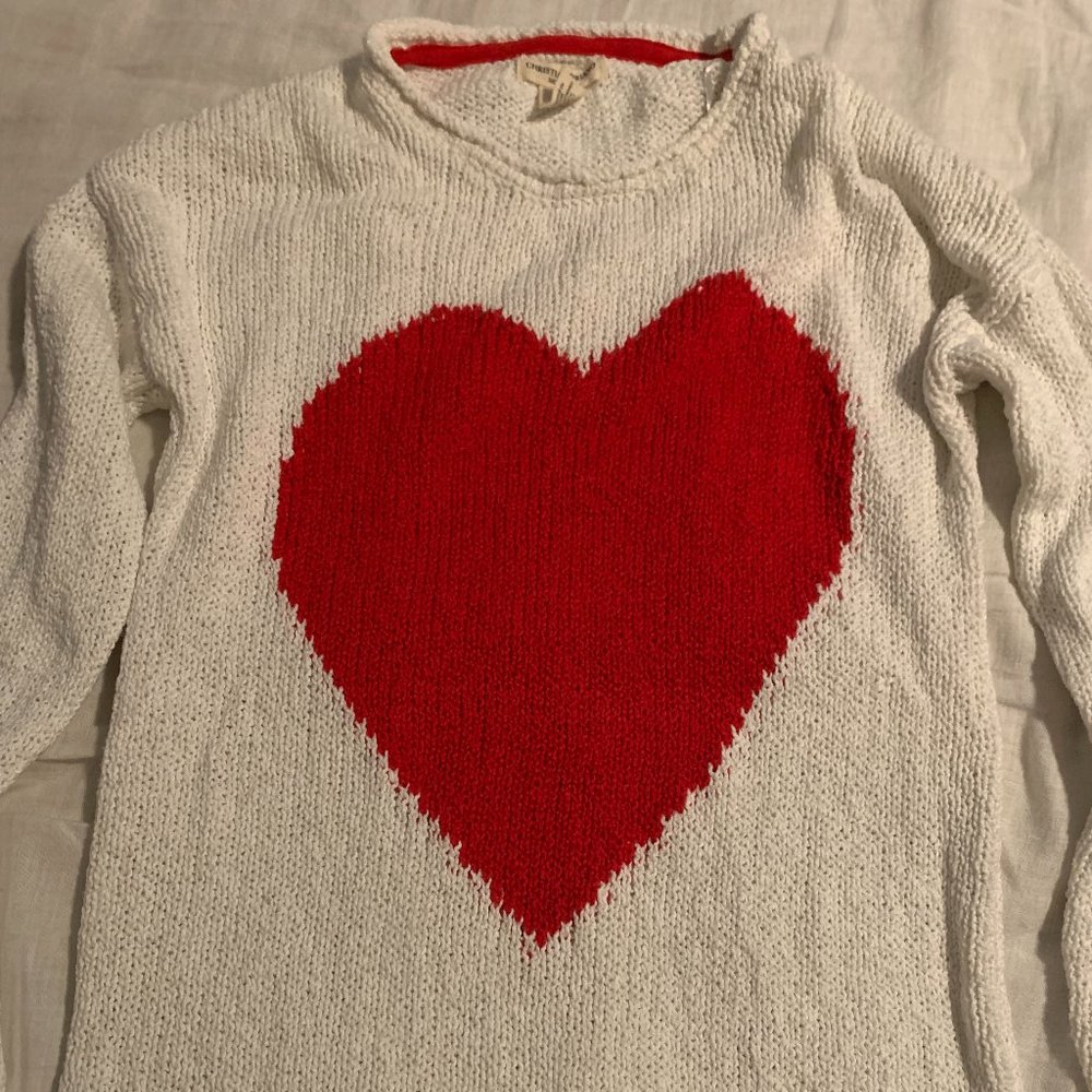 Vintage Christian Siriano cable knit Valentine's heart sweater small